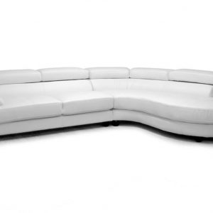 Baxton Studio Adelaide White Leather Modern Sectional Sofa