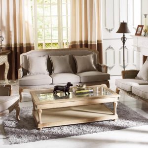 Baxton Studio Constanza Classic Antiqued French Sofa Set