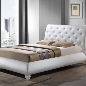 Baxton Studio Metropolitan Wood and Leather Contemporary King-Size Bed