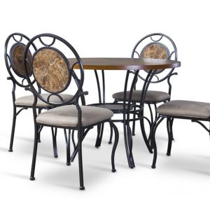 Baxton Studio Verona Wood and Metal 5-Piece Contemporary Dining Set