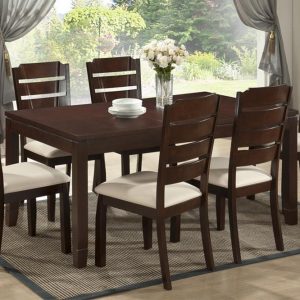 Baxton Studio Victoria 7-Piece Wood Modern Dining Set