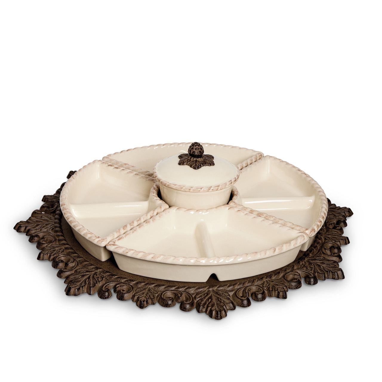 GG Acanthus Leaf collection Lazy Susan Crudite