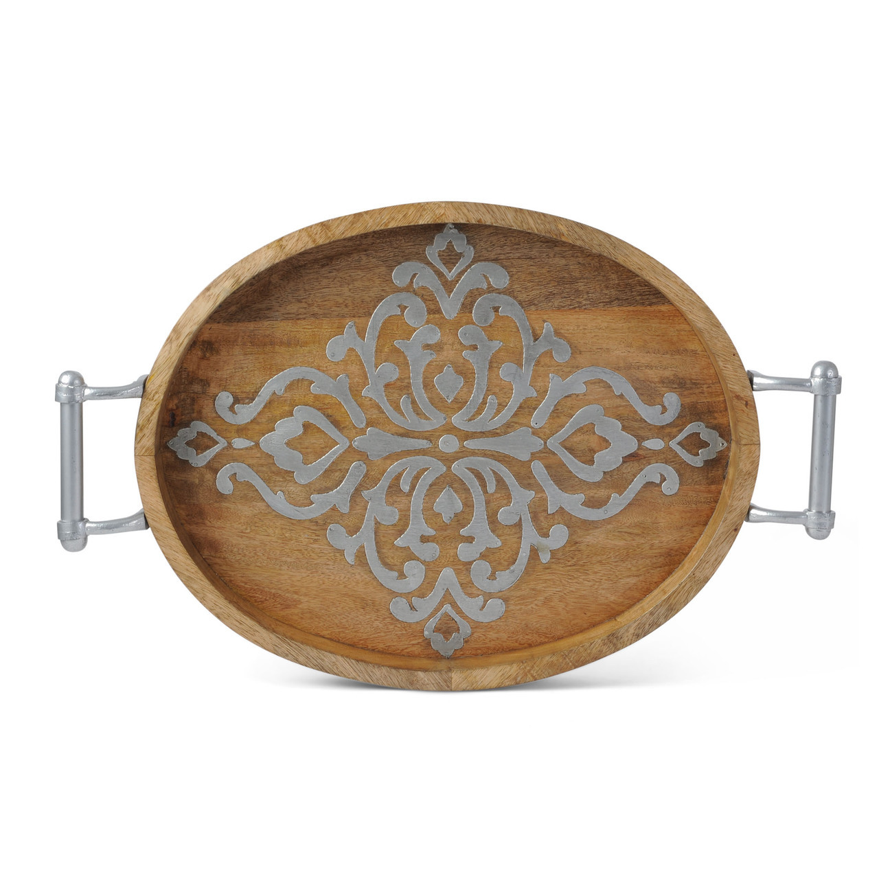 GG Heritage Collection Wood/Metal Oval Tray